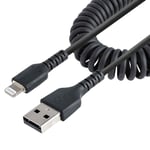 StarTech.com 50cm (20in) USB to lightening Cable MFi Certified Coiled iPhone ...