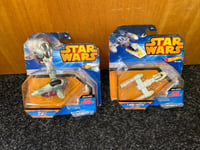 2 x Hot Wheels Die-Cast Vehicles Star Wars - Slave I & Y-Wing Fighter