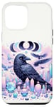 Coque pour iPhone 12 Pro Max Mystic Raven Aura: Raven Pastel Goth Moon Phases