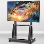 Certificated Flat/ LED/LCD/OLED TV Rolling TV Stand with Height Adjustable Shelf