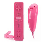 Télécommande Wiimote plus (Motion plus inclus) et Nunchuck pour Nintendo Wii et Wii U - Rose - Straße Game ®