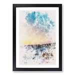 Big Box Art Twelve Apostles in Victoria Australia Abstract Watercolour Framed Wall Art Picture Print Ready to Hang, Black A2 (62 x 45 cm)