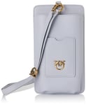 Pinko Phone Folder Veau Souple, Accessoire de Voyage -Cache-Cou Femme, I30q_Gris Pingouin Antique Gold, U