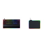 Razer Huntsman V2 Analog - Premium Gaming Keyboard with Analog Optical Switches UK Layout | Black & Firefly V2 - Gaming Mouse Pad Black