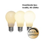 Klick-Dimbar LED lampa opal 2700K 600lm E27 6,5W