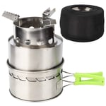 Keenso Camping Picnic Gas Stove, Outdoor Camping Windproof Wood Stove Cooking Stainless Steel Movable Oven Gas Cooker