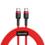 Baseus Cafule Flash 60W USB-C til USB-C Kabel - 2 meter - Rød