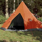4-personers telt 367x367x259 cm 185T taft grå og orange
