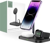 Tech-Protect Wireless Charger Qi15w A22 3In1 Magnetic Magsafe, Black