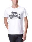 Lonsdale Men's Logo T-Shirt, White, Large (Manufacturer size: Large)