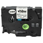 vhbw Ruban compatible avec Brother P-Touch PT-P900W, PT-P900NW imprimante d'étiquettes Noir sur Blanc, cassette de gaine thermorétractable, 8,8 mm