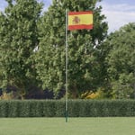 vidaXL Spaniens flagga och flaggstång 6,23 m aluminium 3147108