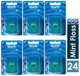 24 x Oral B Satin Floss 25m/27yd | Mint Dental Floss | Comfort Grip | Health Gum