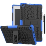 SsHhUu Case for Huawei Mediapad M5 Lite 10 10.1, Heavy Duty Hybrid Rugged Protective Case Tough Dual Layer Cover with Kickstand for Huawei Mediapad M5 Lite 10 10.1 Inch Tablet 2018, Blue