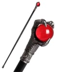 Penny Dreadful Gothic Dragon Claw Walking Stick Swaggering Cane - Red Orb