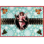 Decoupage Victoriana Lyxigt julkort med kuvert - Ängeln (Fraktfritt)