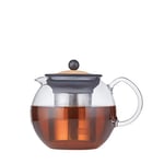 ASSAM Tea press with stainless steel filter, 1.0 l, 34 oz, cork