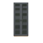 Asplund - Snow Cabinet F D30 Glass Doors - Storm Grey, Ek Sockel - Grå - Skåp och vitrinskåp - MDF/Trä