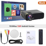 UNIVIEW Max Projector, 2800 Lumens Video 3D HD 1280 * 720 Optional for Android 6.0 WiFi Bluetooth HD Mini LED Projector (Color : TD30Max 720P Android)