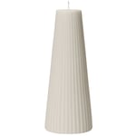 Cozy Living Grooved Trapez Stearinlys, Light Stone Parafin