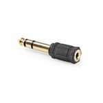 Nedis Stereo Audio Adapter 6.3mm Male to 3.5mm Female Gold 10 PACK Black