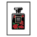 Artze Wall Art Perfume Noir Red Roses 1 Art Print Poster, 30 cm Width x 40 cm Height, Black