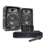 MAX 8" House Party Speakers and Amplifier, DJ Mixer & Mic FPL500 Bluetooth Set