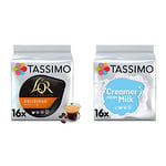 Tassimo L'OR Espresso Delizioso Coffee Pods (Pack of 5, Total 80 Coffee Capsules) & Creamer Milk Pods (Pack of 5, Total 80 Coffee Capsules)