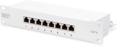 Panneau De Brassage Cat. 6 ¿ 8 Ports ¿ Prises Rj45 ¿ Montage En Rack 10 Pouces 1U ¿ Panneau De Distribution Lsa ¿ Blindé ¿ Gris