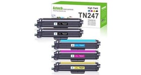 Aztech compatible pour brother tn-243cmyk tn247 cartouche de toner pour brother mfc-l3750cdw dcp-l3550cdw mfc-l3770cdw hl-l3270cdw hl-l3210cw