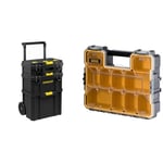 STANLEY - SERVANTE 3 EN 1 QUICKLINK - Boîte à outils avec porte-outils intégré + Coffre de chantier & Stanley 1-97-518 Organiseur Fatmax Deep Pro