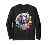 English Setter Dog Watercolor Artwork Long Sleeve T-Shirt