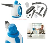 Easy Home Handheld Steam Cleaner with 9 Accessories, Easy to Use, Blue/White