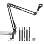 Neewer Microphone Arm Stand, Suspension Boom Scissor Mic Arm Stand with 3/8” to 5/8” Screw and Cable Ties Compatible with Blue Yeti, Snowball, Yeti X, Quadcast and Other Mics, Max Load 1.5kg