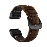 YOOSIDE Fenix 6/Fenix 5 Watch Strap, 22mm Stainless Steel Metal QuickFit with Genuine Leather Watch Band Strap for Garmin Fenix 5 Plus,Fenix 6 Pro/Sapphire,Forerunner 935/Instinct/Quatix 6(Brown)