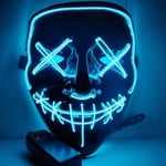 Halloween Mask LED Light up Purge Mask för Festival Cosplay Halloween Costume Blue