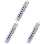 Xavax Hama Thermomètre analogique (à suspendre au réfrigérateur, congélateur, cave à vin, minibar, minimum -35 degrés, maximum 40 degrés) Blanc (Lot de 3)