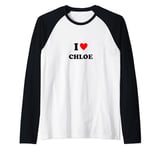 First name « I Heart Chloe I Love Chloe » Raglan Baseball Tee