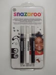 Snazaroo Face Paint Brush Pens for Children (Pack of 3) Black And White NEW