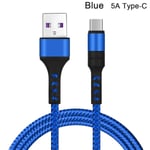 Type C Micro Usb Cable 5a Fast Charging Charger Blue Max.5a Type-c
