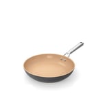 Ninja ExtendedLife 30cm Ceramic Frying Pan, Non-Stick (No PFAs, PFOAs, Lead or Cadmium), Induction Compatible, Stainless Steel Handle, Oven Safe to 285°C, Terracotta & Grey, CW90030UK