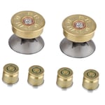 6Pcs Gold Metal Bullet Buttons & Thumbstick Mod Kit For PS4 Controller BGS