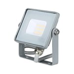 V-TAC 10W Projecteur à LED de sécurité pour extérieur avec Samsung LED corps gris et verre gris IP65 4000K jour, blanc, 800 lumens