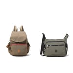Kipling City Pack Women's Backpack Handbag, Brown (True Beige C), One Size Women's Gabbie Shoulder Bag, Green Moss, One Size UK