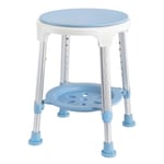 UISEBRT Snurrande Duschpall 360° med Antislipp Hyllor, Höjdjusterbar 42-54,5 cm, Badstol i Aluminium