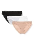 Calvin Klein Unisex's Bikini 3 Pack Lingerie, Mandorla Black/White/Honey, M