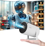Mini Projecteur 4K Android 11 Portable Compact, Wifi 6 Et Bluetooth 5.2, Rotation 270° Avec Auto Keystone, Vidéoprojecteur Hd Pour Home Cinéma, Blanc[X72]