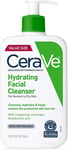 CeraVe Hydrating Facial Cleanser 16 oz for Daily Face Washing, Dry to Normal Sk
