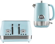 Daewoo Baltimore Blue 1.5L 3KW Kettle & 4 Slice Toaster Matching Set Skye Blue