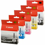 5 Canon PGI-5PGBK & CLI-8 Ink Cartridges for Pixma MP500 MP530 MP600 MP600R 800